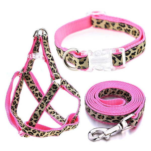 Wholesale Leopard Print Matching Dog Collars Leashes and Harnesses 
