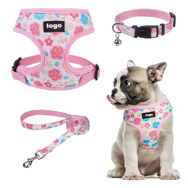 Dog Leash Harness And Collar Set