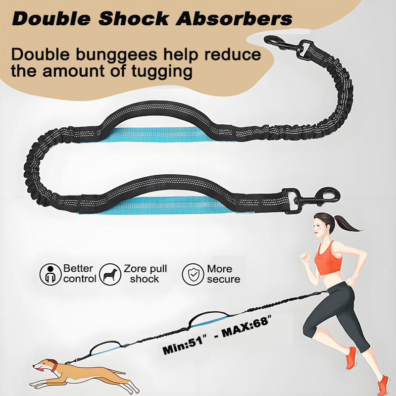 Hands Free Dog Leash with Zipper Pouch