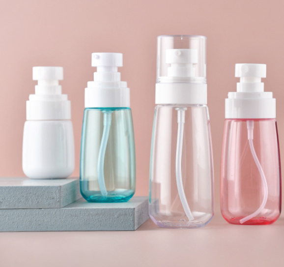 50ml 100ml PETG Clear Empty Round Plastic Hair Spray Bottle For Skin Care Lotion Cream 