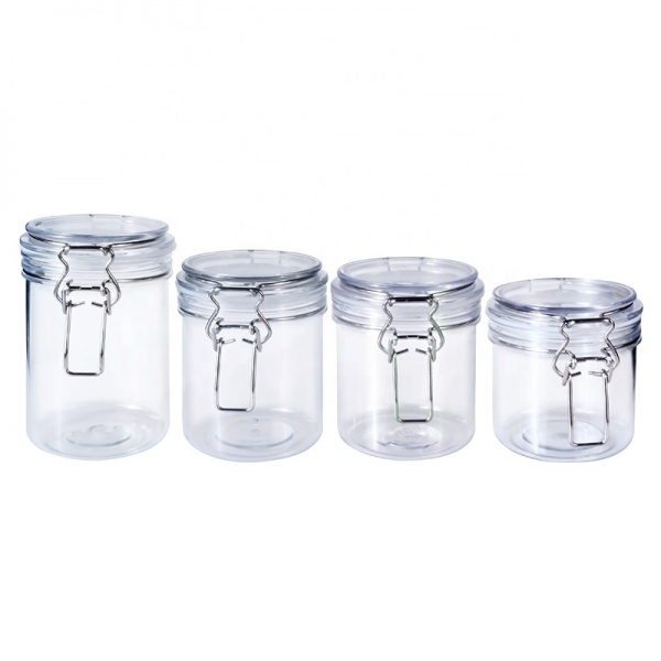  40ml 60ml 120ml 150ml 200ml 250ml 550ml  air seal PET plastic kilner jar with metal lock