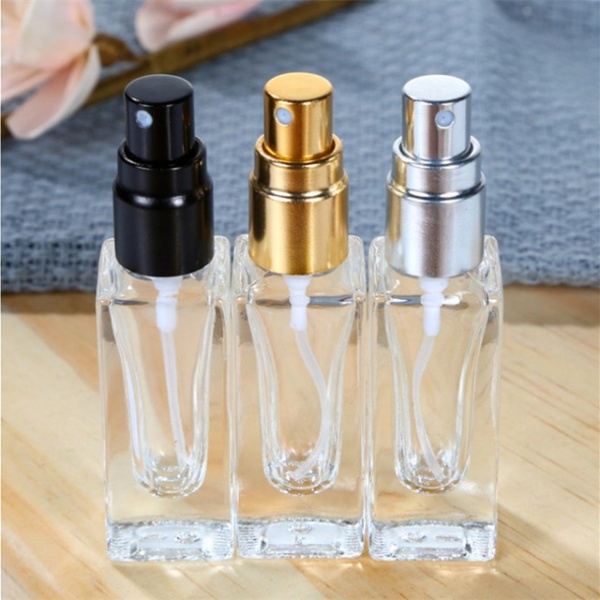 Rectangle Perfume bottle 10ml Cosmetic glass spray perfume bottle with aluminum sprayer