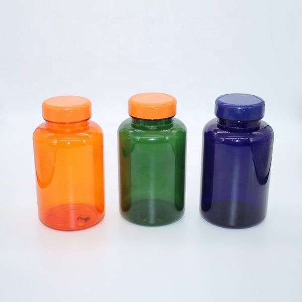 Round empty pill biodegradable medicine bottle with crown cap bottle for pill