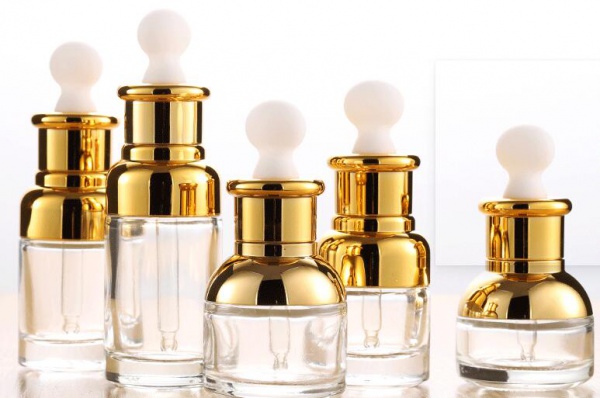 glass pipette gold coating sloping shoulder bottle 20ml 30ml 