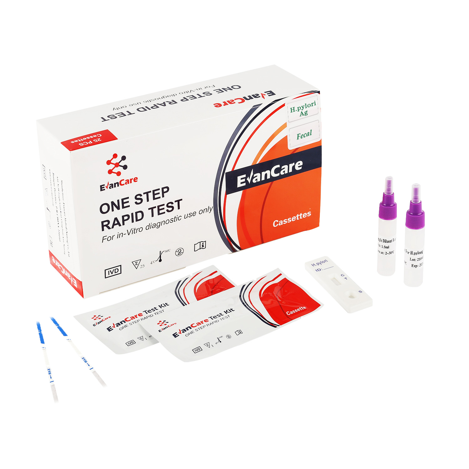 Boîte de détection rapide des antigènes de H. pylori （Excréments）