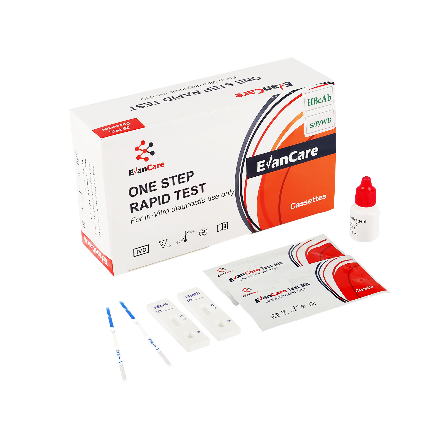 HBcAb Hepatitis Virus B Core antibody bandelette de test rapide / boîte （WB/S/P）