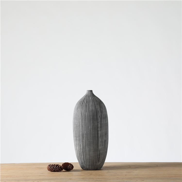 Poly resin Desktop Flower Pot Decorative Gray Vases Sale For Living Room