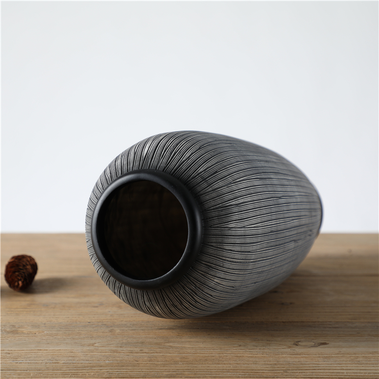 Poly resin Desktop Flower Pot Decorative Gray Vases Sale For Living Room