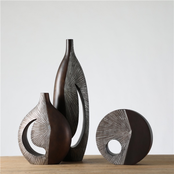 Hot sale resin sculpture ornaments decorative nordic vases table top vintage flower vase for home decor