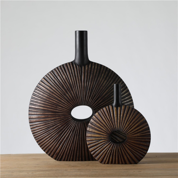Original decor abstract home decoration handmade nordic resin flower vase for home office decor