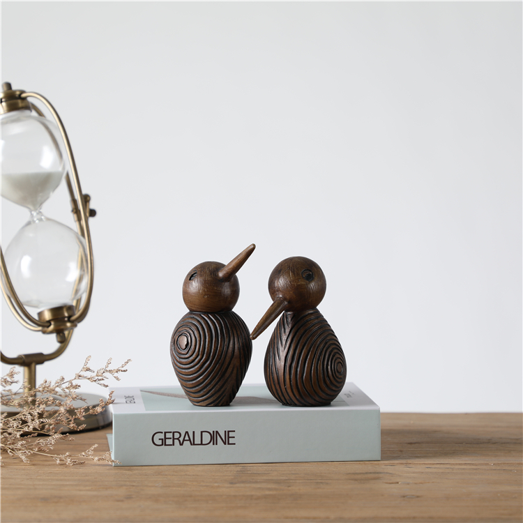 Desktop Ornament Abstract Woodpecker Shape Small Resin Bird Figurine