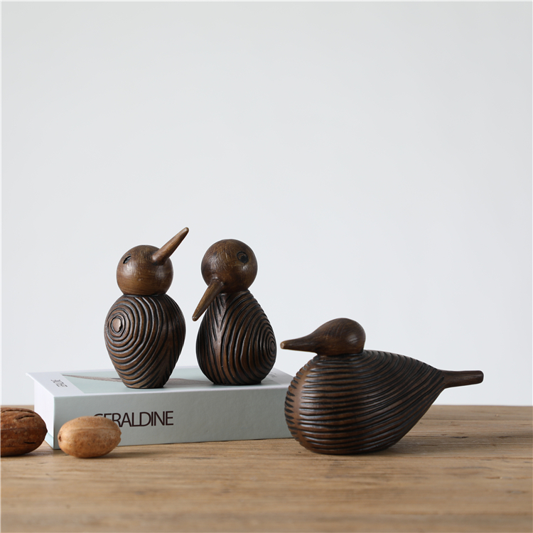 Desktop Ornament Abstract Woodpecker Shape Small Resin Bird Figurine