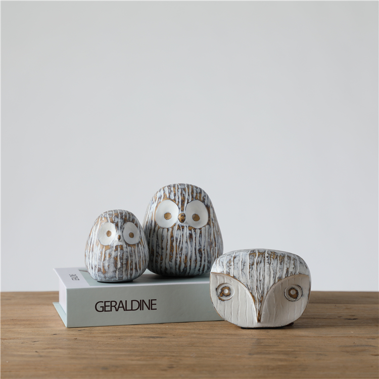 Home Decor Sculpture Pleasant Night Owl Artificial Resin Craft Decoration