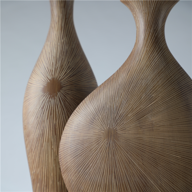 Tabletop Home Decoration Vintage Unique Hand Made Wholesale Wooden Tall Floor Vase