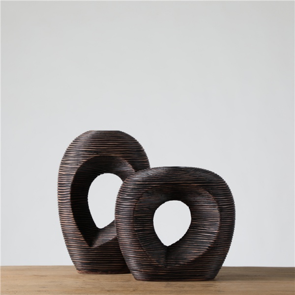 Best Selling Nordic Style Unique Black Resin Vase Table Flower Vase For Home Decor