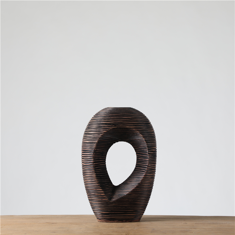 Best Selling Nordic Style Unique Black Resin Vase Table Flower Vase For Home Decor