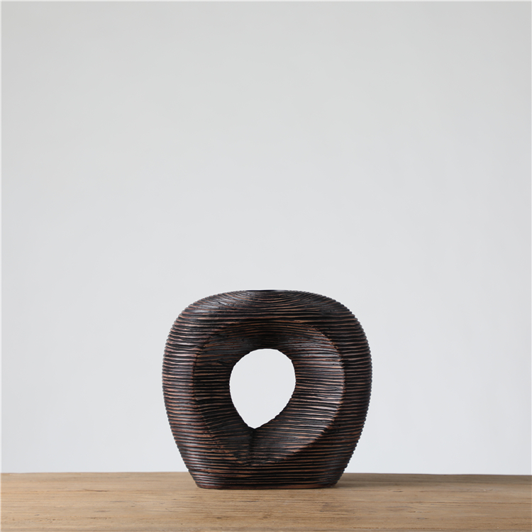 Best Selling Nordic Style Unique Black Resin Vase Table Flower Vase For Home Decor