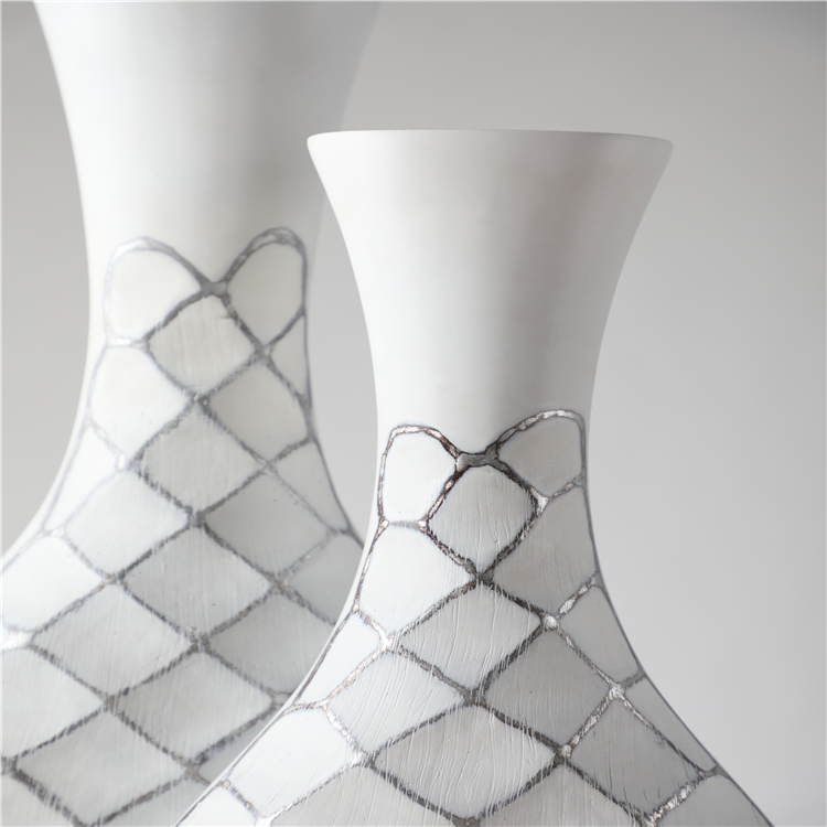 Hot Selling modern Exquisite white Resin rose vase for home decor