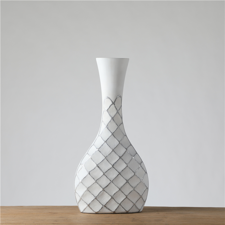 Hot Selling modern Exquisite white Resin rose vase for home decor