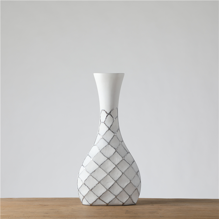 Hot Selling modern Exquisite white Resin rose vase for home decor