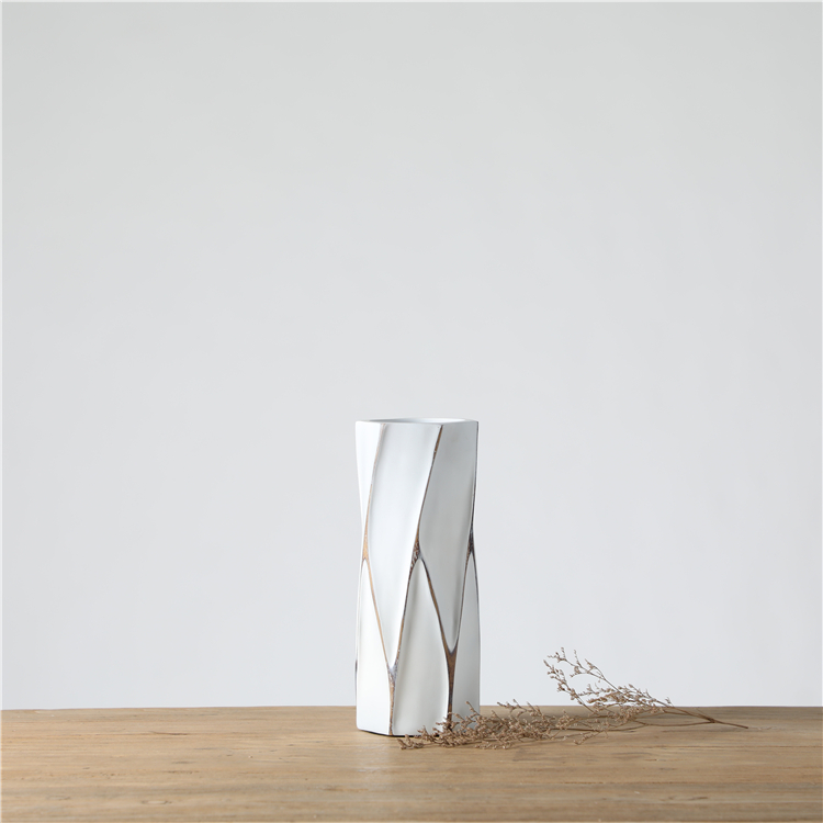 Morden Decoration Traditional Flower Vase White Polyresin Crafts Home Interior Decor Vase