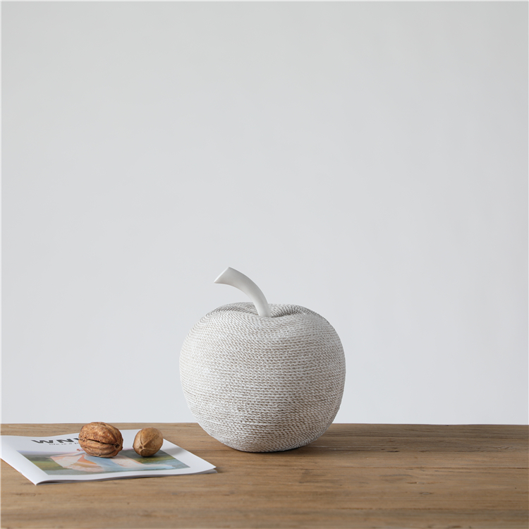 New product home decor creative artificial fruit shaped apple resin craft set