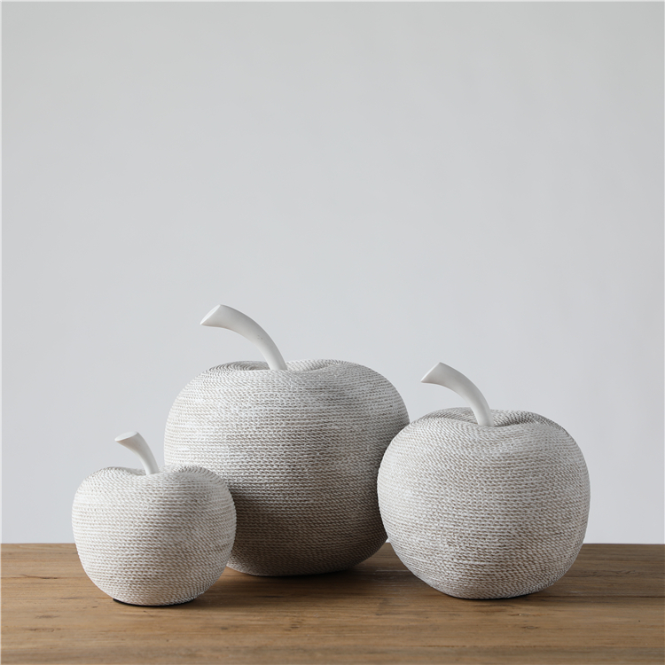 New product home decor creative artificial fruit shaped apple resin craft set