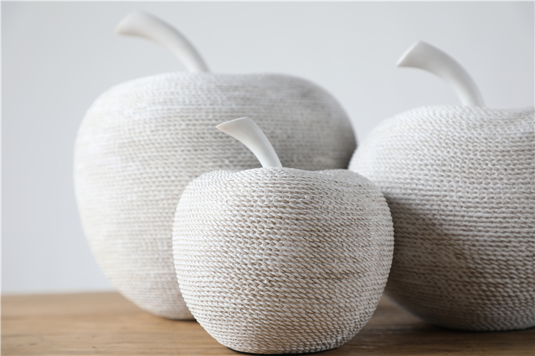 New product home decor creative artificial fruit shaped apple resin craft set