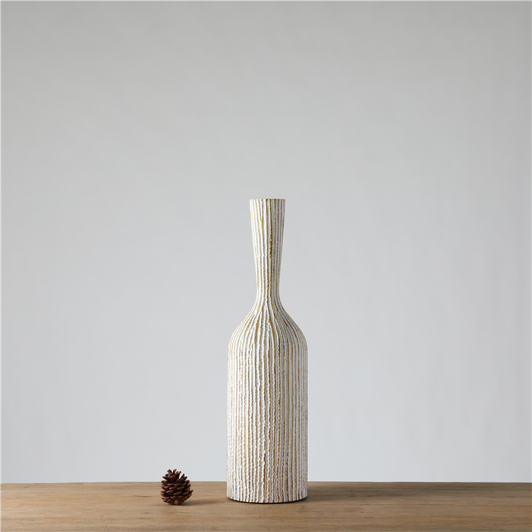 Wholesale Embossed Long Neck Home Decoration Resin Floor Vase