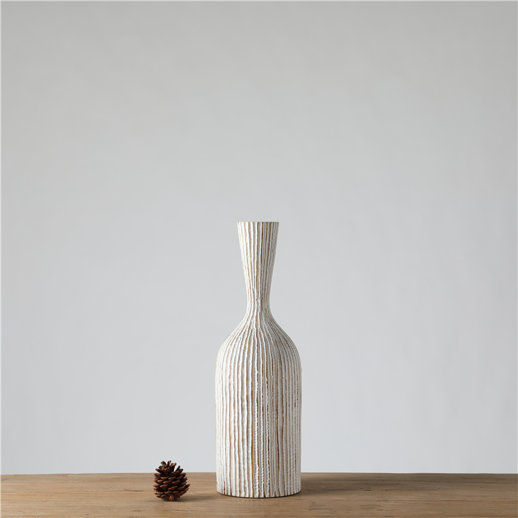 Wholesale Embossed Long Neck Home Decoration Resin Floor Vase