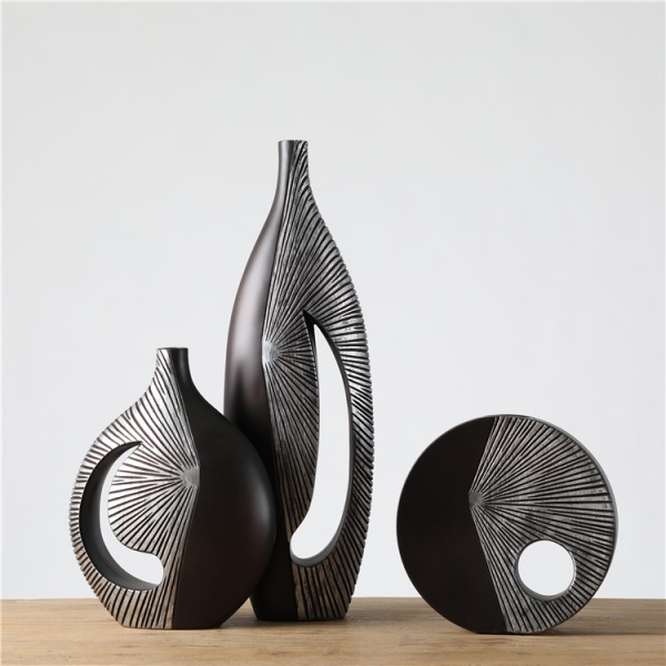 Hot sale resin sculpture ornaments decorative nordic vases table top vintage flower vase for home decor
