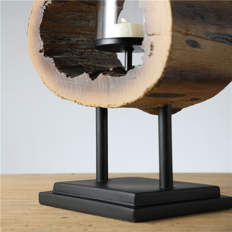 Candle Holder for Home Decor Antique Design Polyresin Wood Crafts and Arts Candle Holder