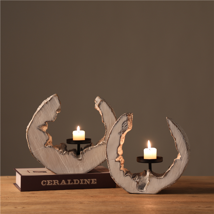 Classic Home Goods Polyresin Sweet Wedding Decoration Table Candle Stick Holder