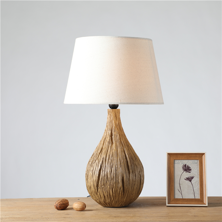 Factory elegant home goods desk light luxury textured table resin vase lamp for bedroom