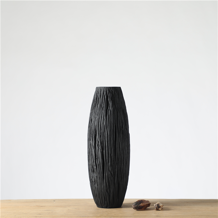 Chinese Suppliers Antique Polyresin Decoration Nordic Vase Black Home Tall Vase