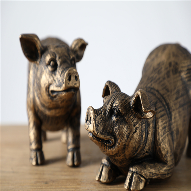 Custom Quality Pig Statue Resin Craft Animal Sculpture For Home Decor