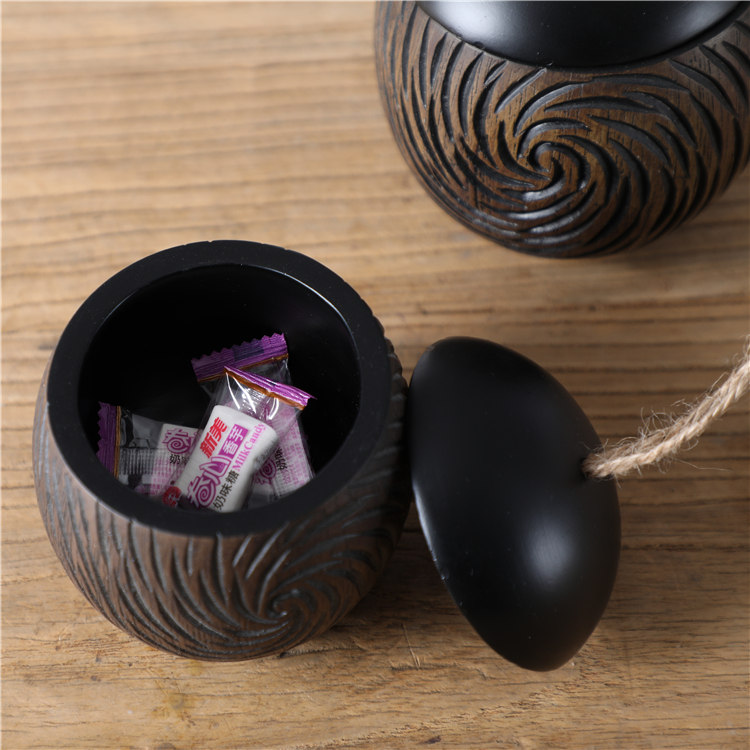 Wholesale home decoration handmade craft resin candy jar set with tray