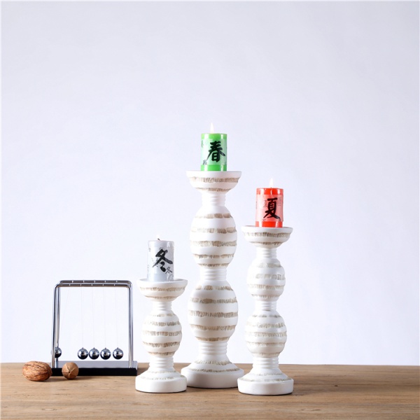 High Quality Country Style Polyresin Home Decor Tall Candle Holder Candlestick Holder