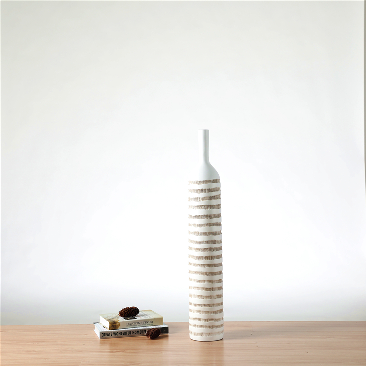 decorative white lacquer resin Flower Tall Vase for hotels