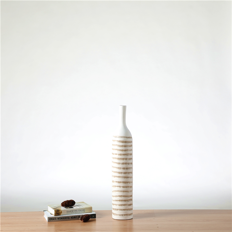 decorative white lacquer resin Flower Tall Vase for hotels