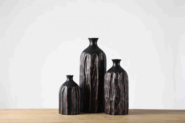 Home corner exquisite western nordic vase luxurye resin vases home decorative tabletop black vases