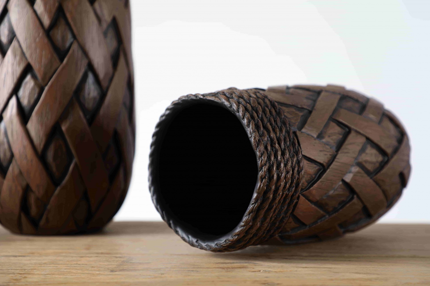 Rustic Styl Resin Craft Home Decorative Carved Resin Flower Vase