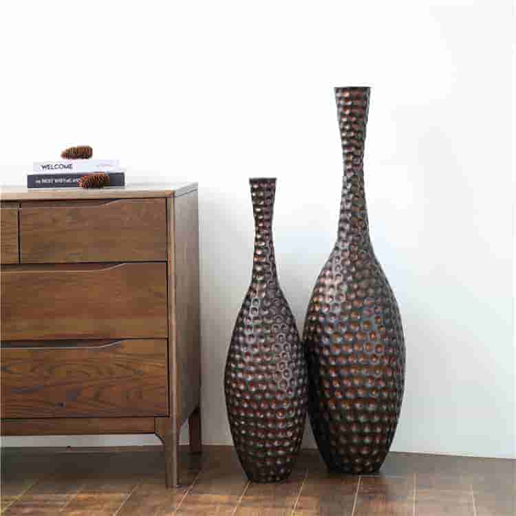 Modern Large Decorative Standing Tall Floor Vases Handmade Black Living Room Decoration Home Modern Floor Vase
