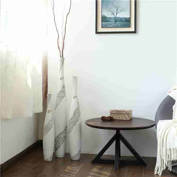 Wholesale Decorative Modern Resin Flooring Tall Large White Flower Vase
