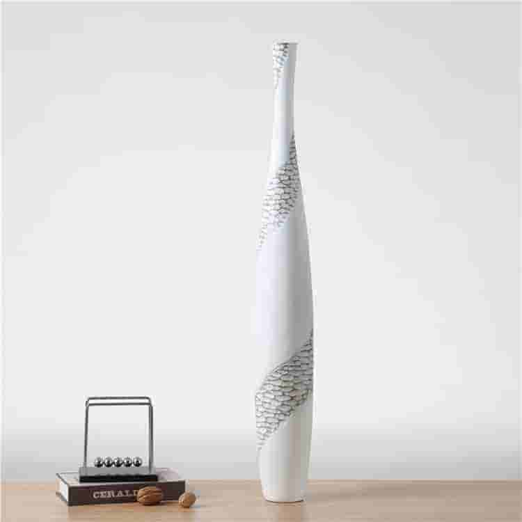 Wholesale Decorative Modern Resin Flooring Tall Large White Flower Vase