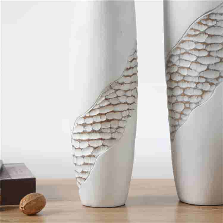 Wholesale Decorative Modern Resin Flooring Tall Large White Flower Vase
