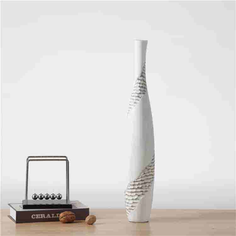 Wholesale Decorative Modern Resin Flooring Tall Large White Flower Vase