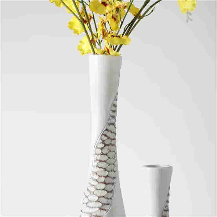 Wholesale Decorative Modern Resin Flooring Tall Large White Flower Vase