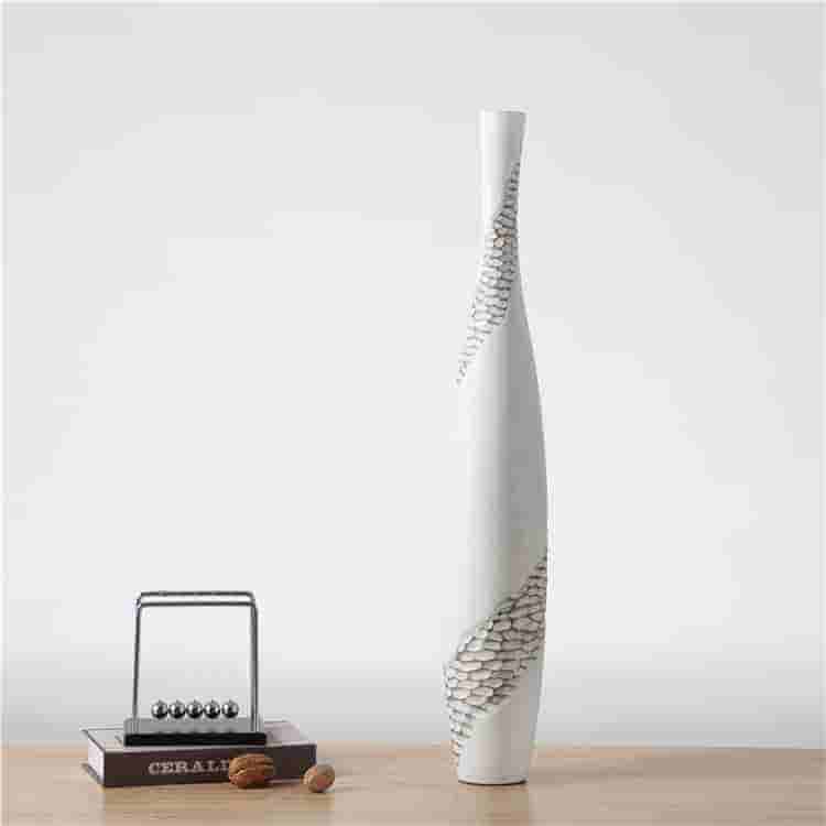 Wholesale Decorative Modern Resin Flooring Tall Large White Flower Vase