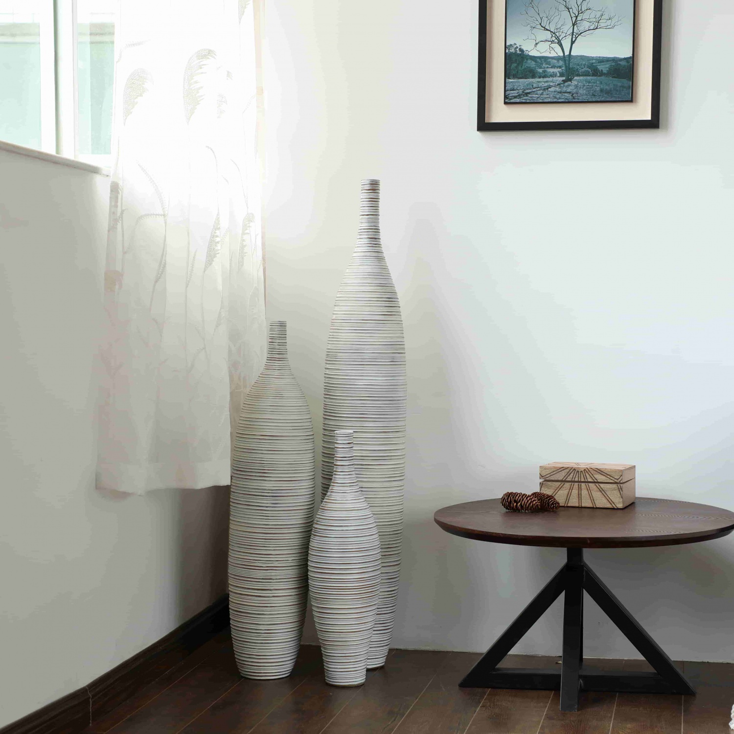 Modern Home Decor Wedding Centerpieces Resin Vase Handmade Designs White Floor Flower Vase